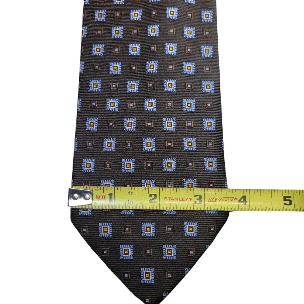 Brooks Brothers Makers Brown Geometric Silk Tie 60